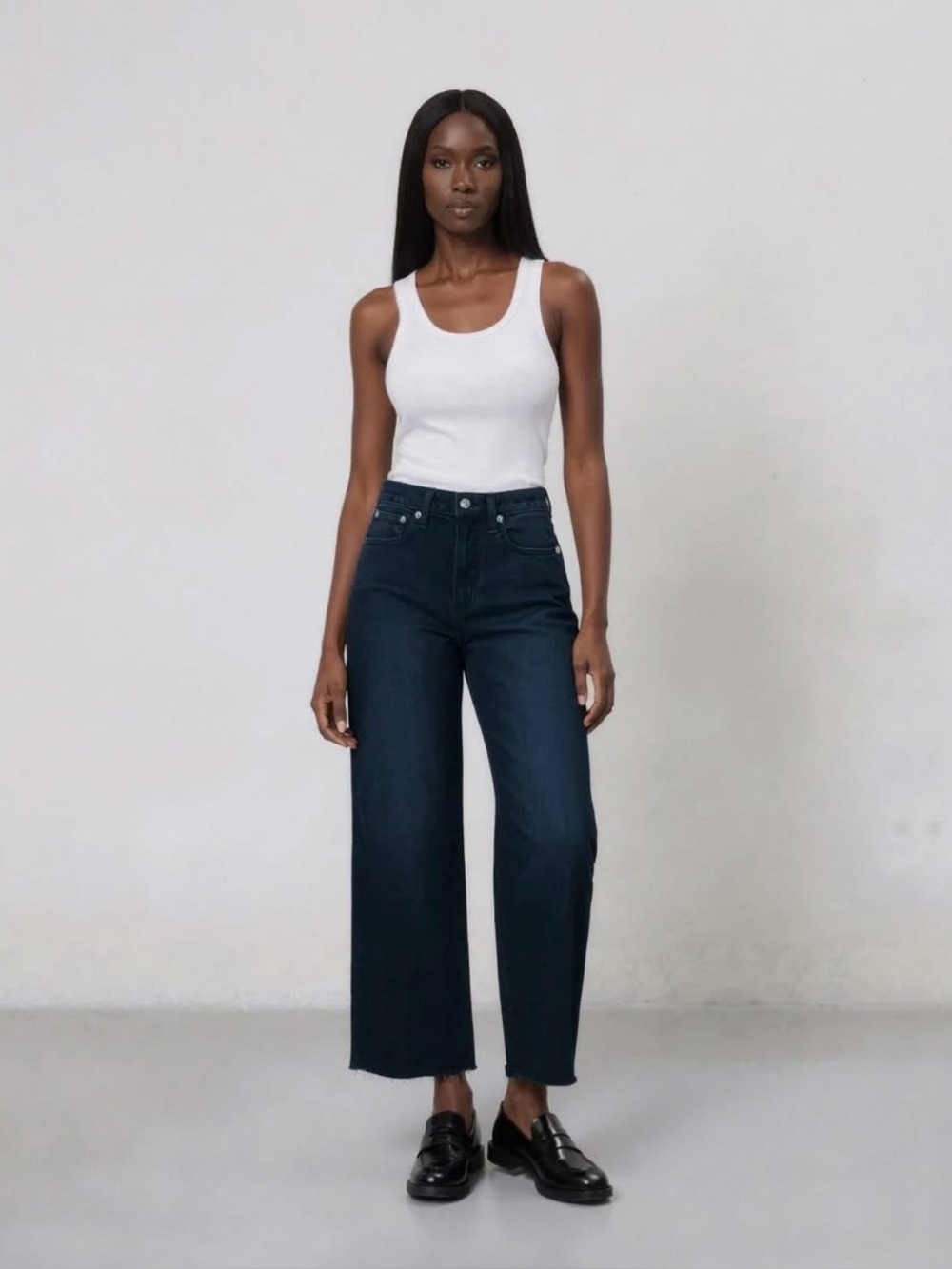Edwin Marli Wide Leg Ankle Raw Hem
